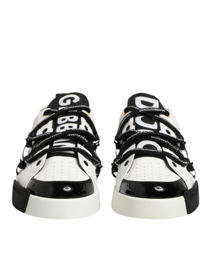 Dolce &amp; Gabbana – Portofino-Sneakers aus weißem Leder mit Logo