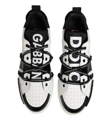 Dolce &amp; Gabbana – Portofino-Sneakers aus weißem Leder mit Logo