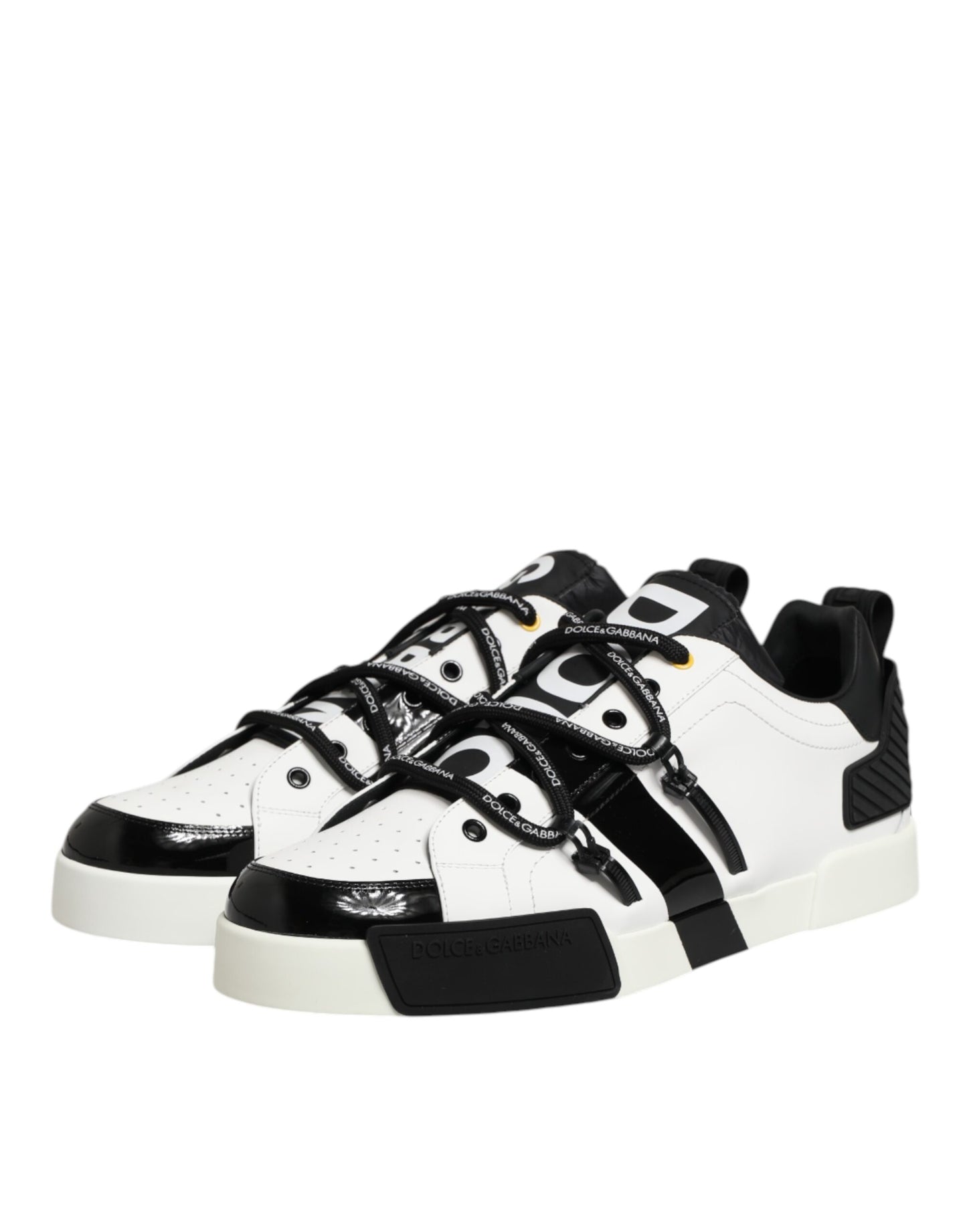 Dolce &amp; Gabbana – Portofino-Sneakers aus weißem Leder mit Logo