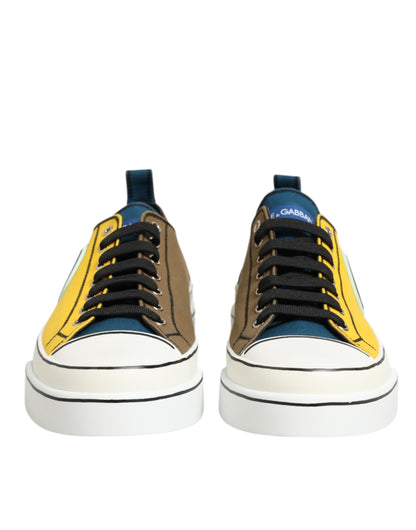 Dolce &amp; Gabbana Mehrfarbige Low-Top-Sneakers mit Logo aus Baumwolle