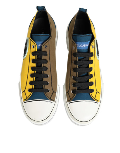 Dolce &amp; Gabbana Mehrfarbige Low-Top-Sneakers mit Logo aus Baumwolle