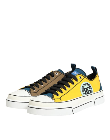 Dolce &amp; Gabbana Mehrfarbige Low-Top-Sneakers mit Logo aus Baumwolle