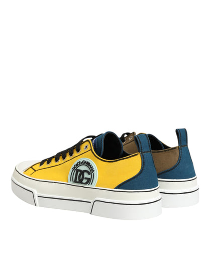 Dolce &amp; Gabbana Mehrfarbige Low-Top-Sneakers mit Logo aus Baumwolle