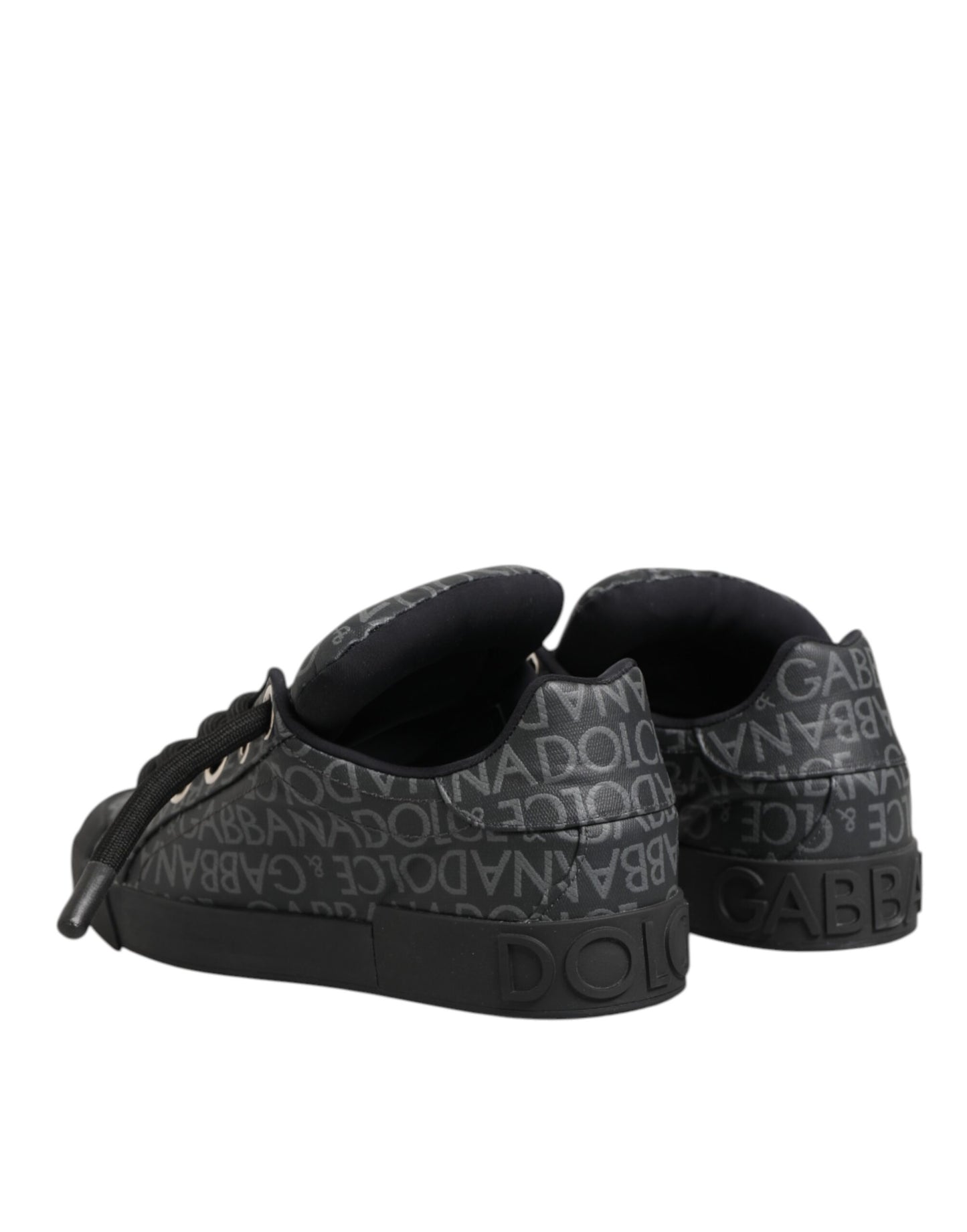 Dolce &amp; Gabbana – Niedrige Sneakers aus schwarzem Baumwolldenim mit Logo