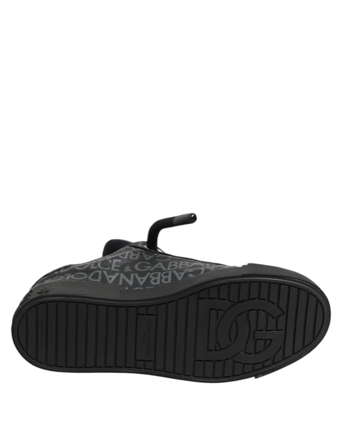 Dolce &amp; Gabbana – Niedrige Sneakers aus schwarzem Baumwolldenim mit Logo
