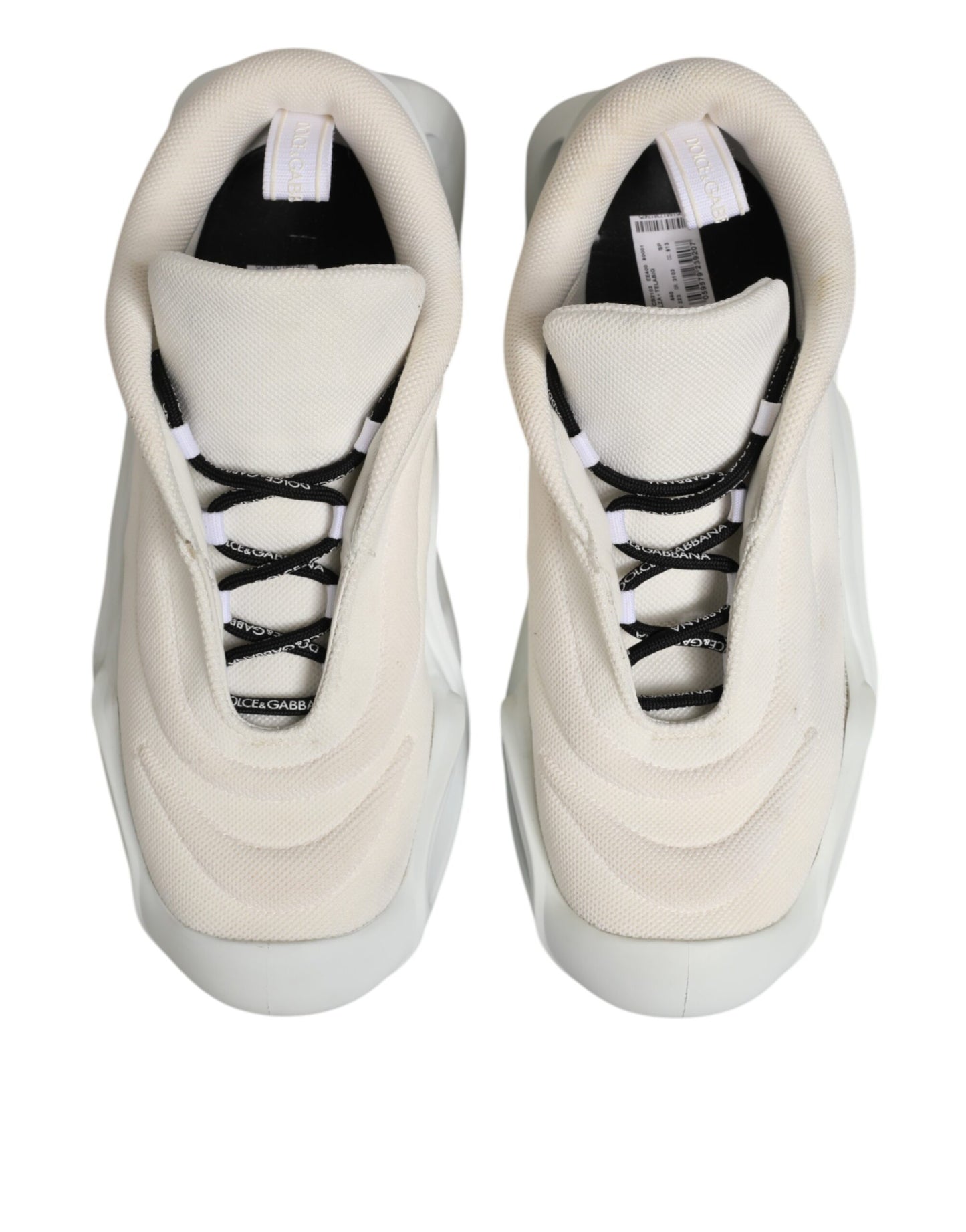 Dolce &amp; Gabbana – Weiße, gewellte Low-Top-Sneaker für Herren