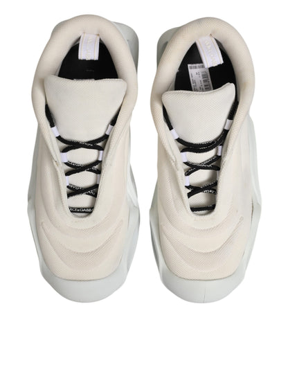 Dolce &amp; Gabbana – Weiße, gewellte Low-Top-Sneaker für Herren