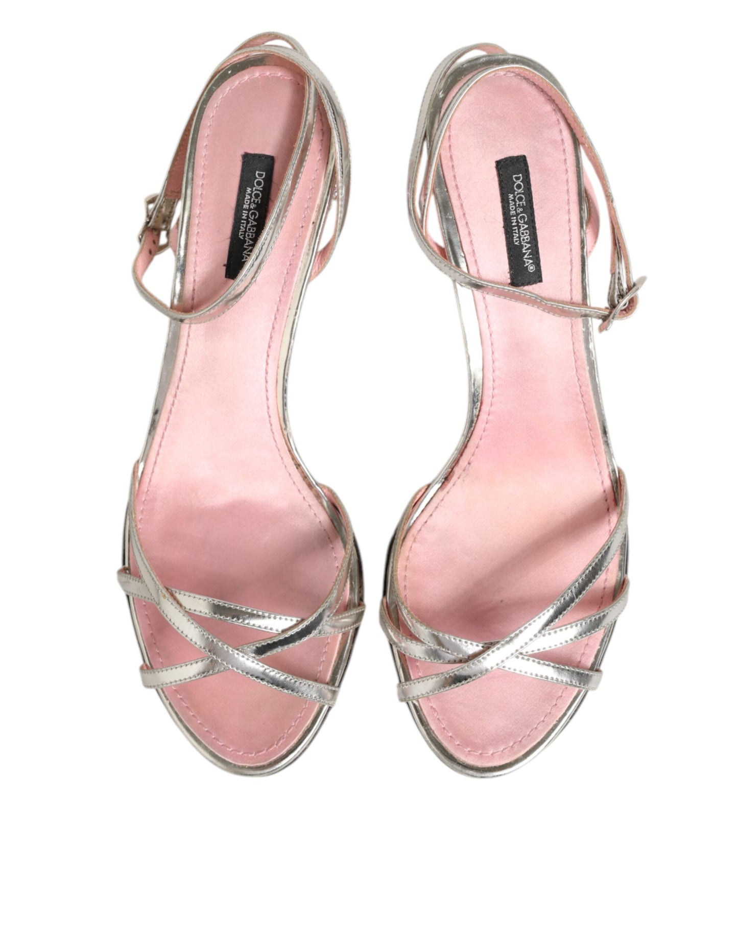 Dolce &amp; Gabbana – Rosa Sandalen mit verziertem Leder und Ballerinas