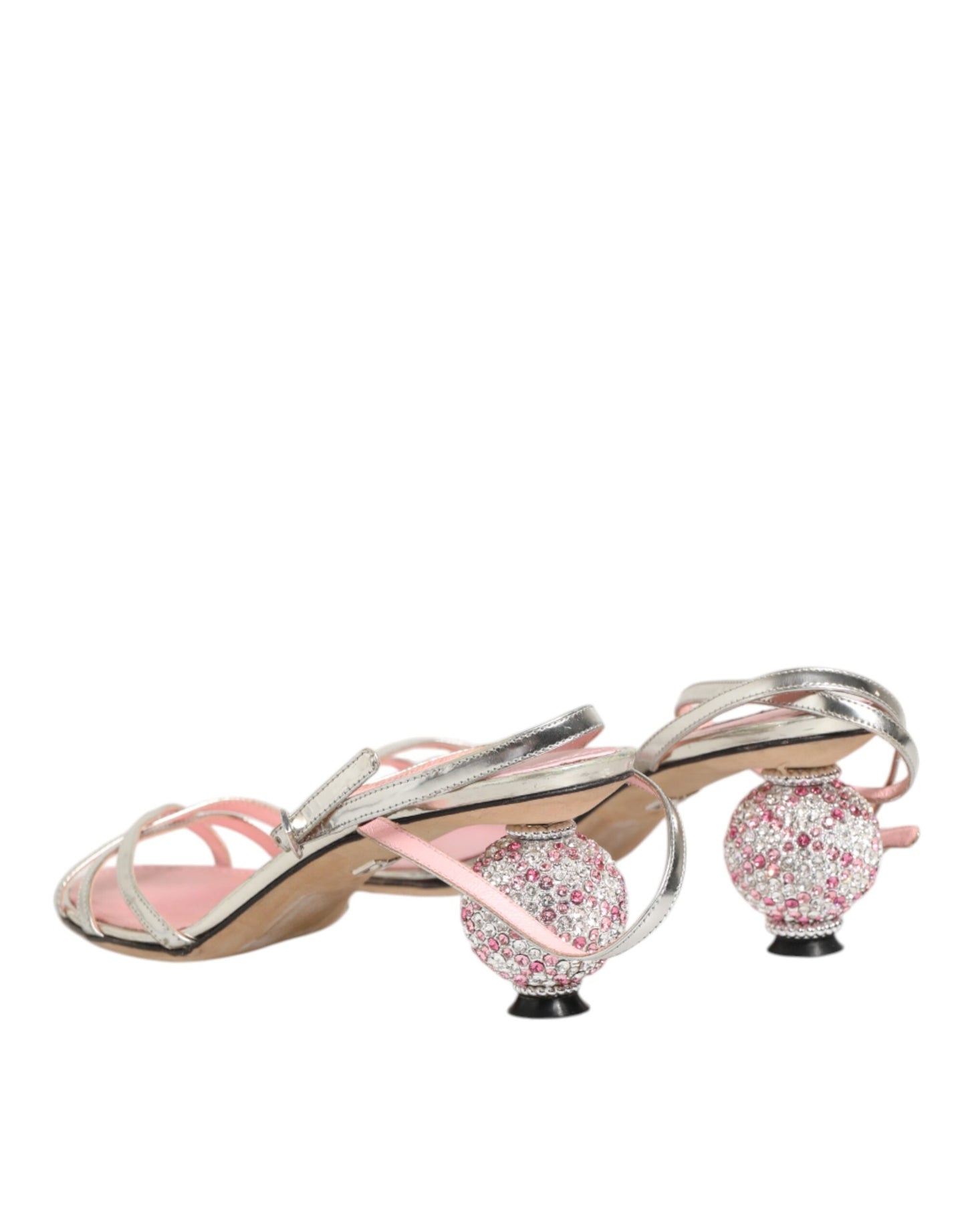 Dolce &amp; Gabbana – Rosa Sandalen mit verziertem Leder und Ballerinas