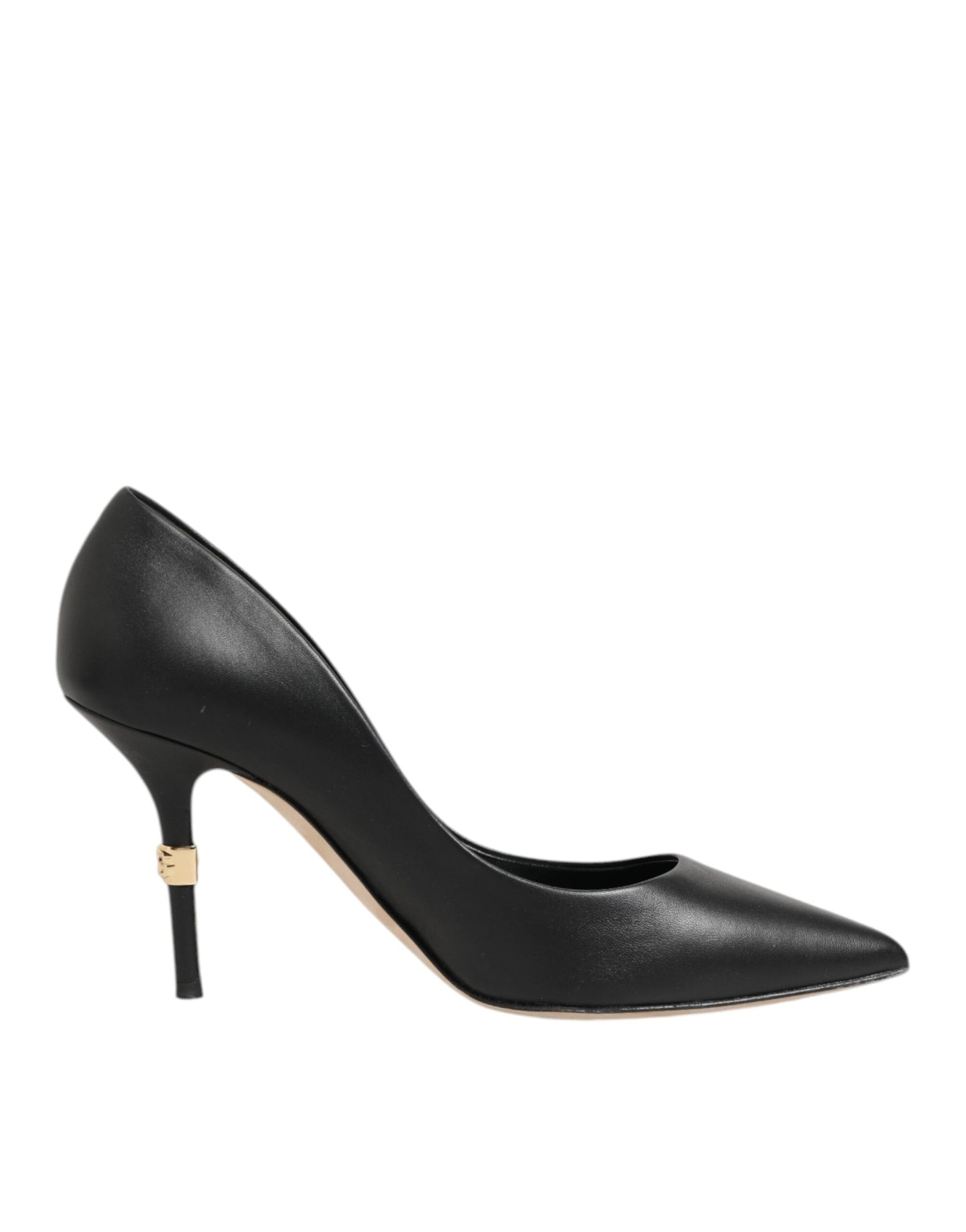 Dolce & Gabbana Black Leather Stiletto High Heels Pumps Shoes
