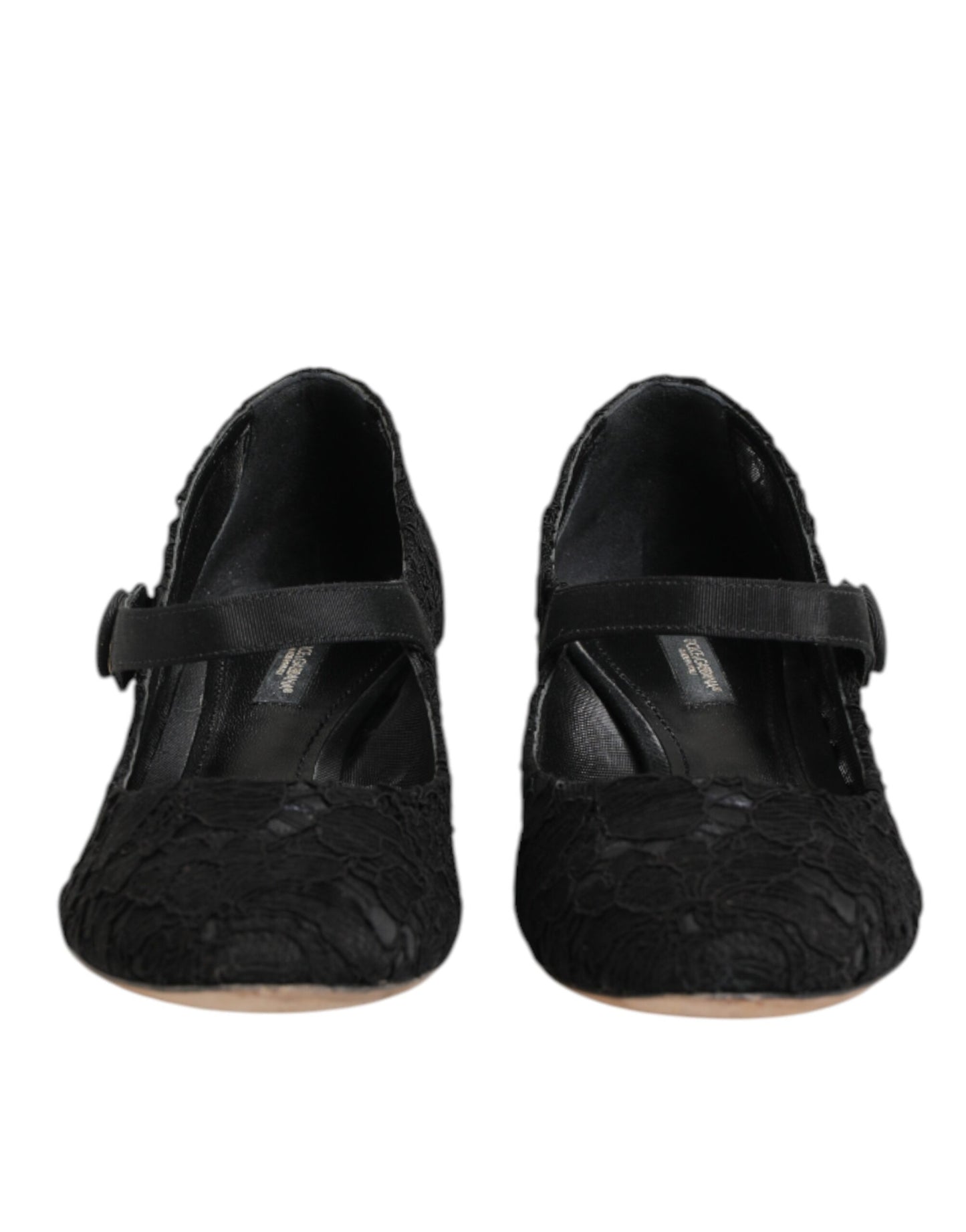 Dolce &amp; Gabbana – Schwarze Pumps „Vally Taormina“ mit Blumenspitze