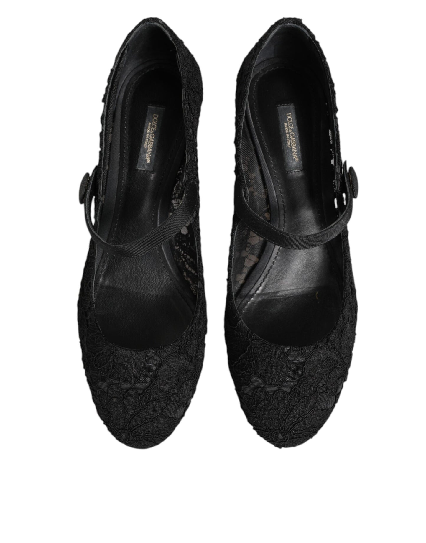 Dolce &amp; Gabbana – Schwarze Pumps „Vally Taormina“ mit Blumenspitze