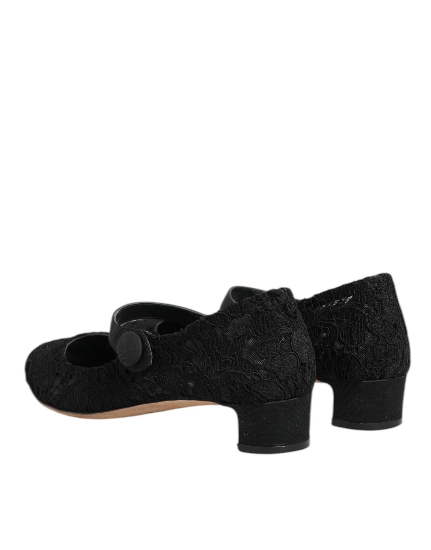 Dolce &amp; Gabbana – Schwarze Pumps „Vally Taormina“ mit Blumenspitze