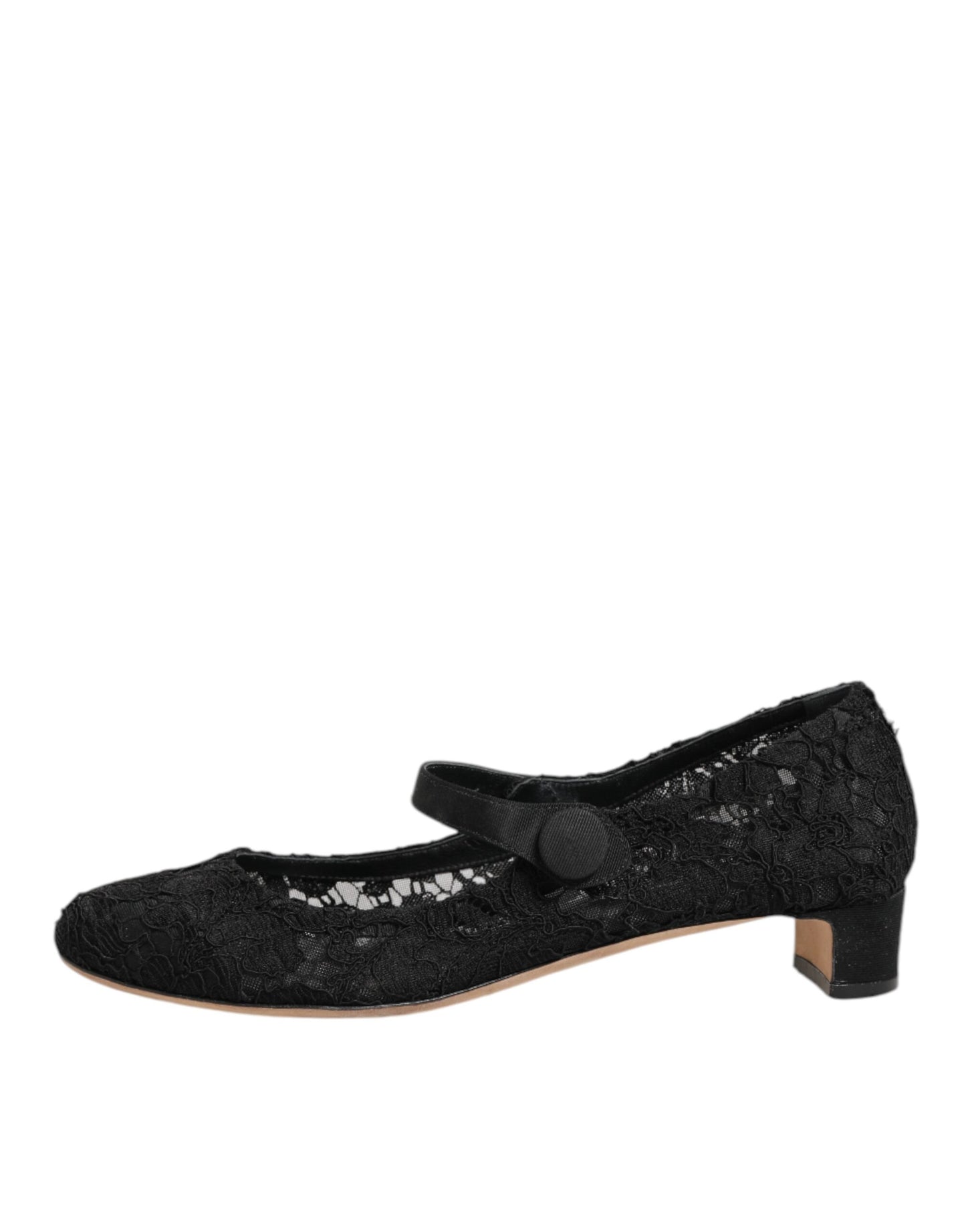 Dolce &amp; Gabbana – Schwarze Pumps „Vally Taormina“ mit Blumenspitze
