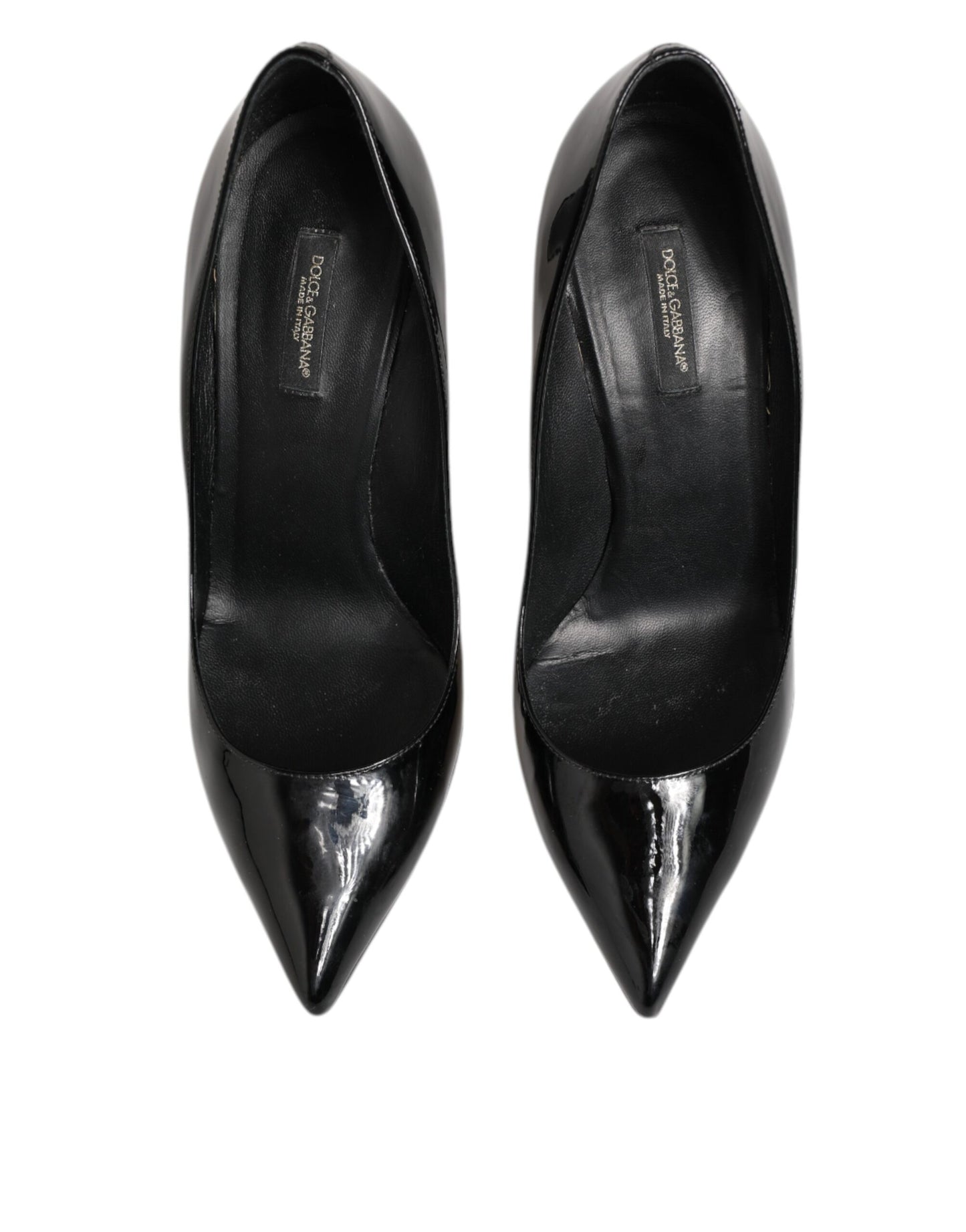 Dolce & Gabbana Black Leather Stiletto High Heels Pumps Shoes