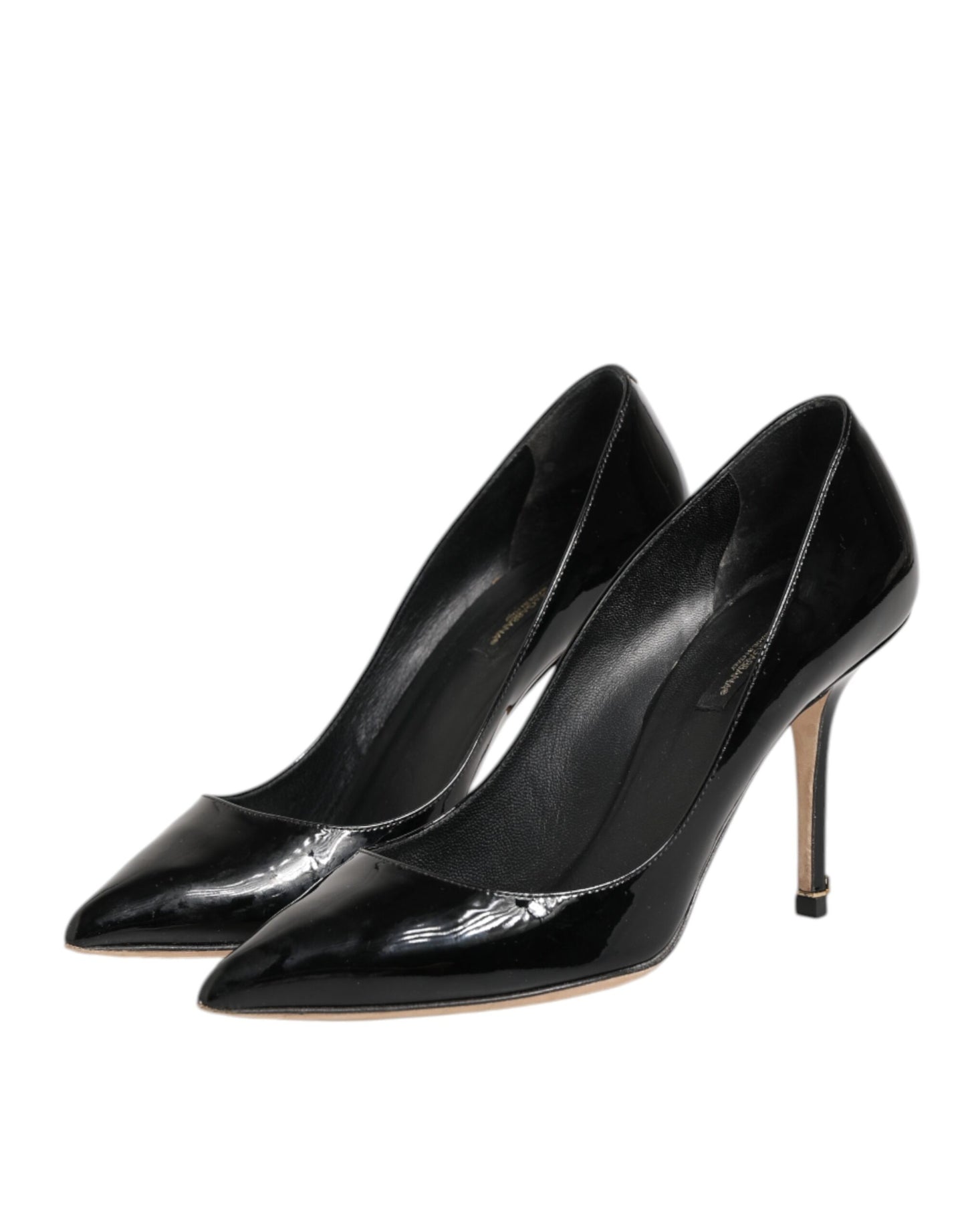 Dolce & Gabbana Black Leather Stiletto High Heels Pumps Shoes