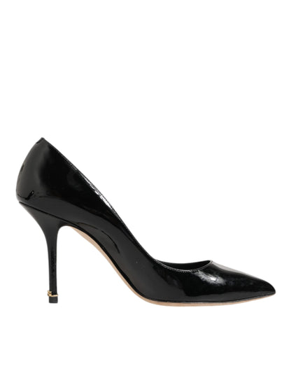 Dolce & Gabbana Black Leather Stiletto High Heels Pumps Shoes