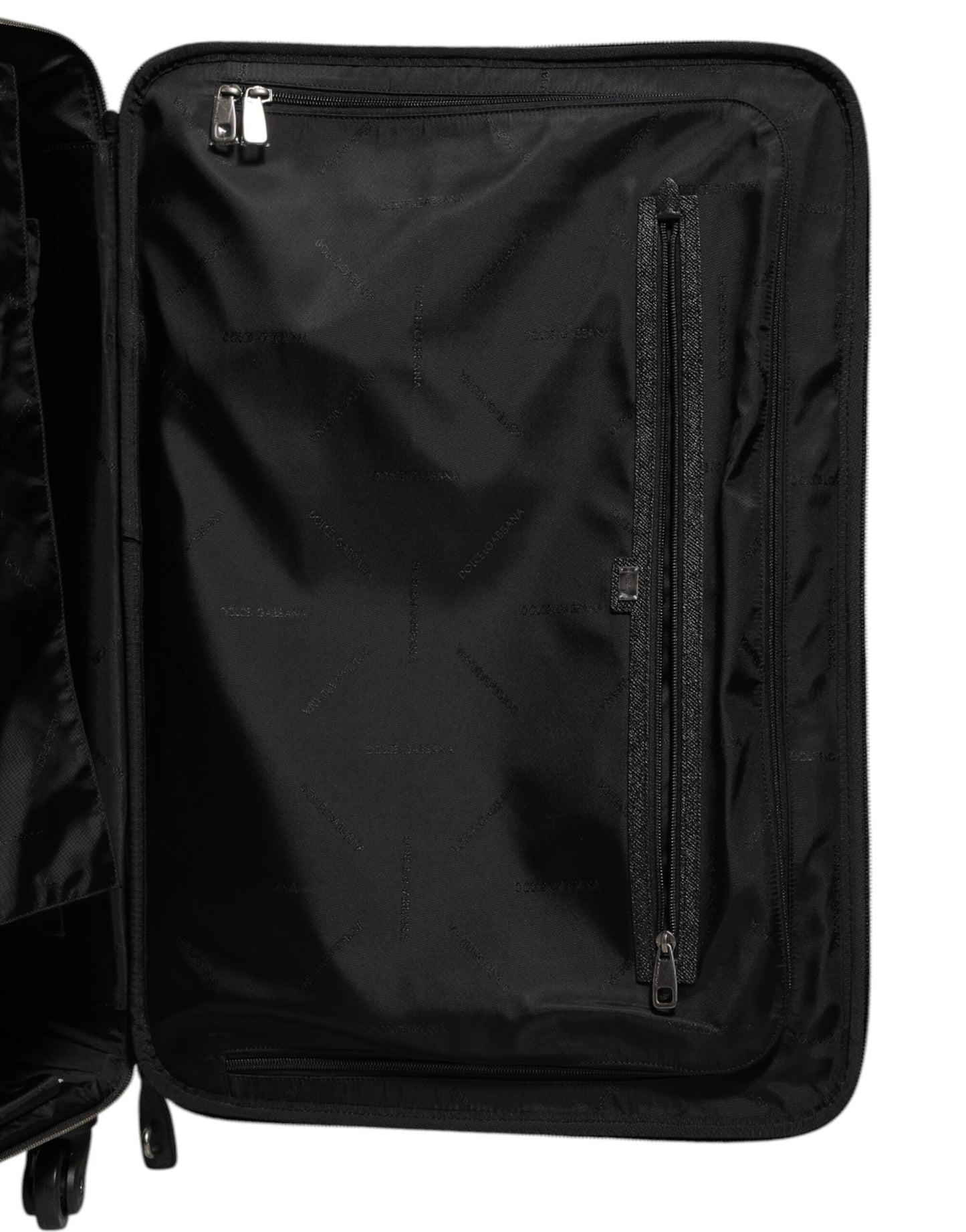 Dolce &amp; Gabbana Grau Leder Logo Plakette Trolley Reise Rad Männer Koffer Tasche