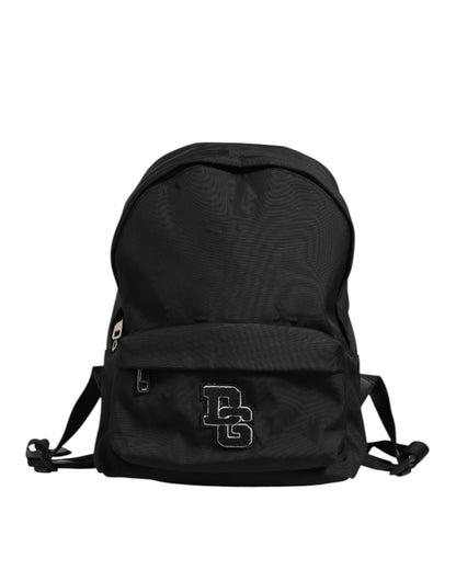 Dolce &amp; Gabbana – Schwarzer Nylon-Rucksack mit DG-Patch, für die Schule und Reisen