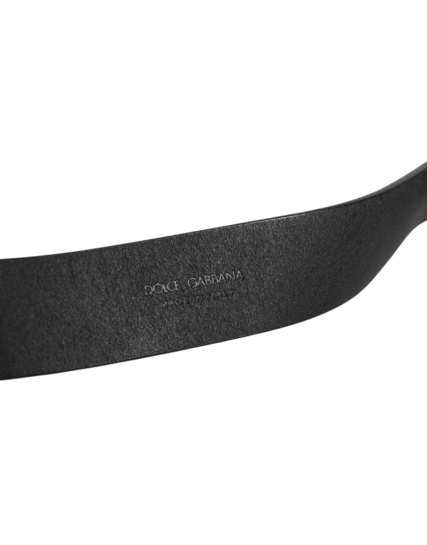 Dolce &amp; Gabbana Klassischer Herrengürtel aus schwarzem Leder mit Metallschnalle