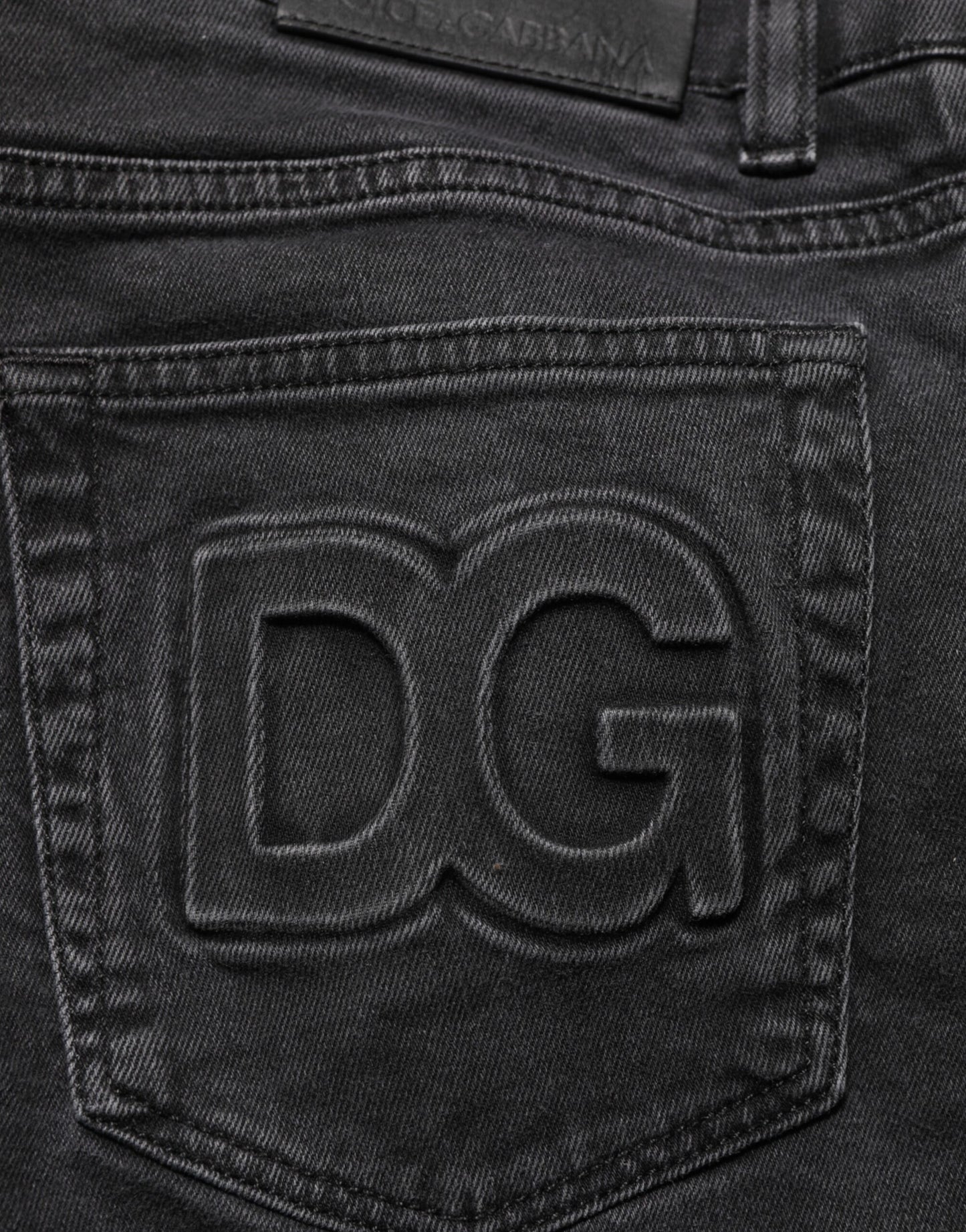 Dolce &amp; Gabbana Dunkelgraue Jeanshose aus Baumwollstretch