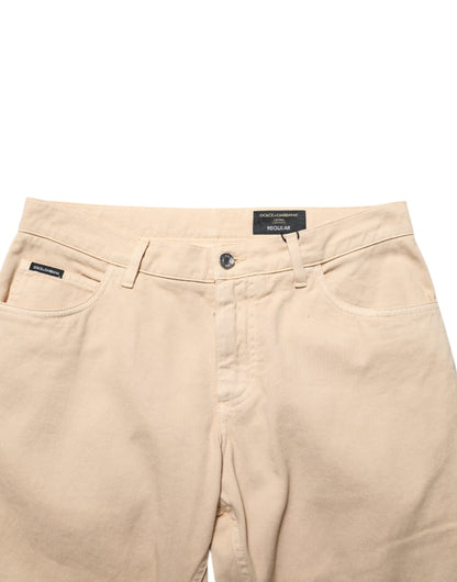 Dolce &amp; Gabbana Beige Skinny Regular Herren Jeans aus Baumwolle
