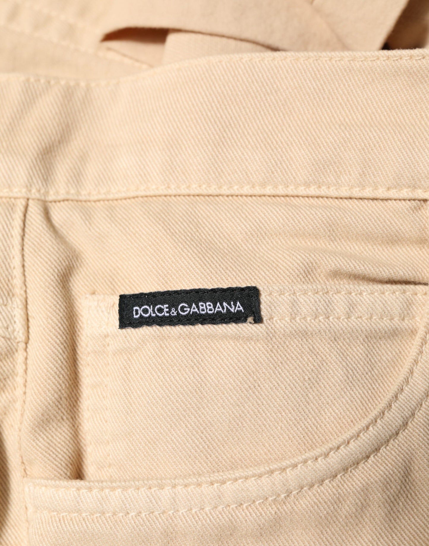 Dolce &amp; Gabbana Beige Skinny Regular Herren Jeans aus Baumwolle