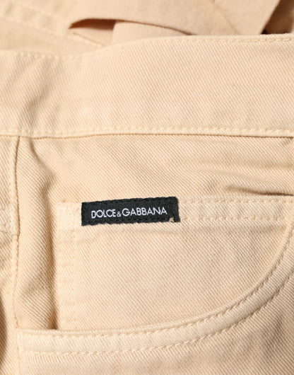 Dolce &amp; Gabbana Beige Skinny Regular Herren Jeans aus Baumwolle