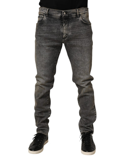 Dolce &amp; Gabbana Graue Slim Fit-Jeans aus Baumwollstretch für Herren