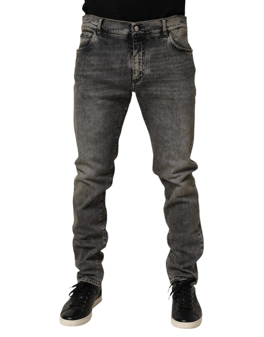 Dolce &amp; Gabbana Graue Slim Fit-Jeans aus Baumwollstretch für Herren