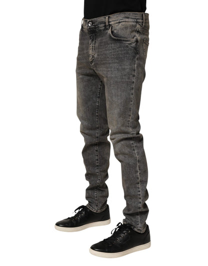 Dolce &amp; Gabbana Graue Slim Fit-Jeans aus Baumwollstretch für Herren