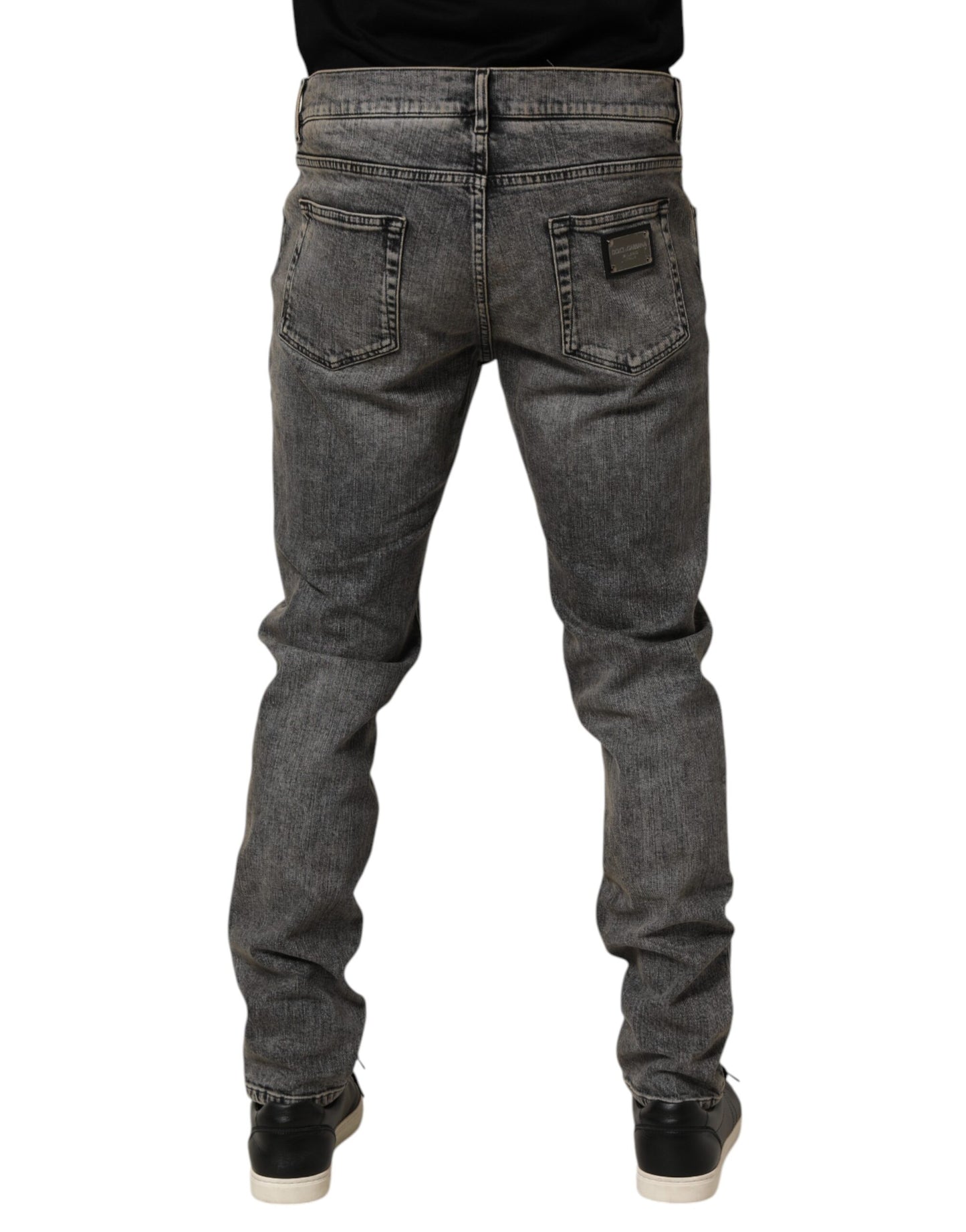 Dolce &amp; Gabbana Graue Slim Fit-Jeans aus Baumwollstretch für Herren