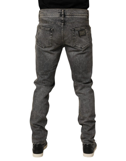 Dolce &amp; Gabbana Graue Slim Fit-Jeans aus Baumwollstretch für Herren
