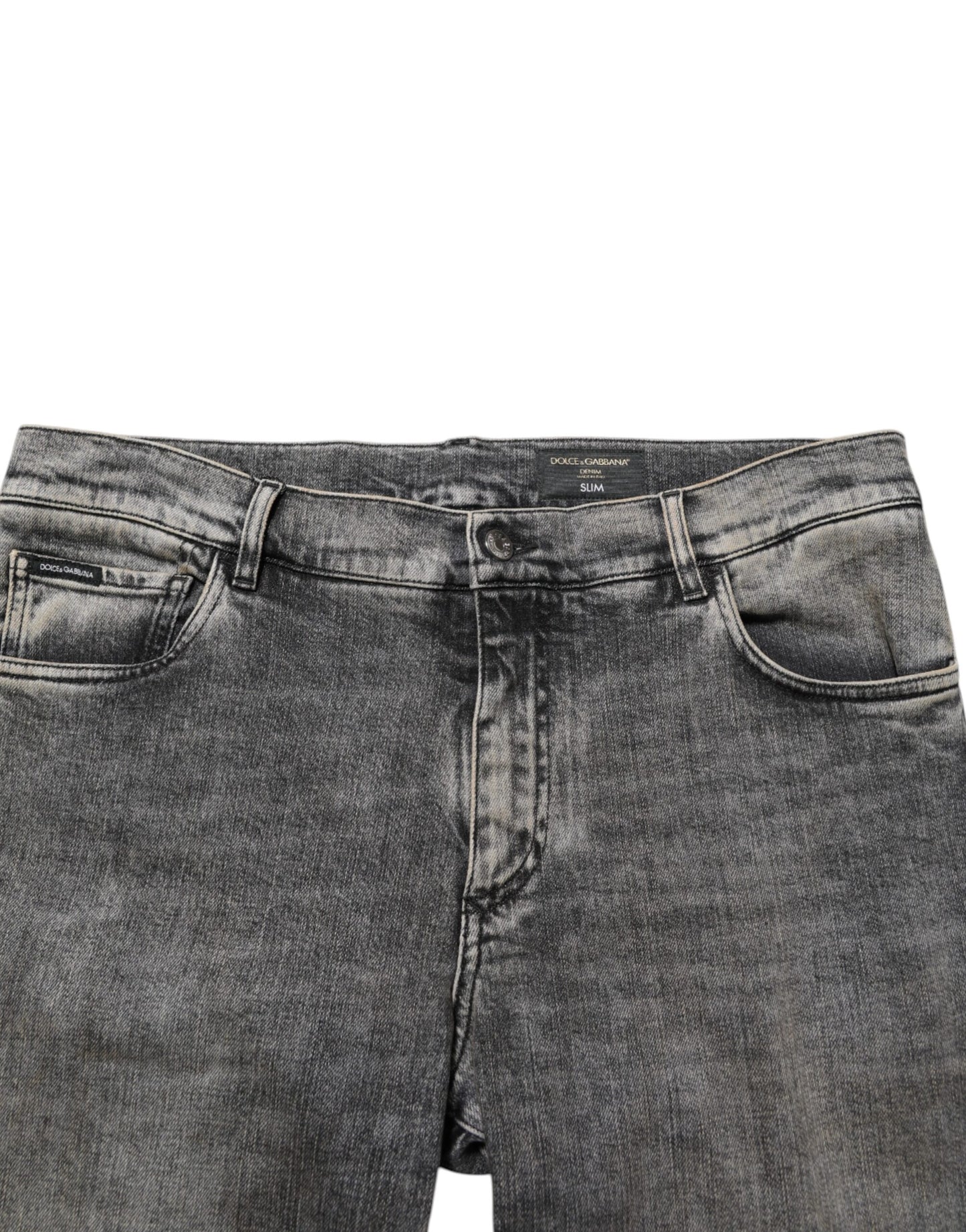 Dolce &amp; Gabbana Graue Slim Fit-Jeans aus Baumwollstretch für Herren
