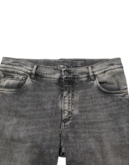 Dolce &amp; Gabbana Graue Slim Fit-Jeans aus Baumwollstretch für Herren