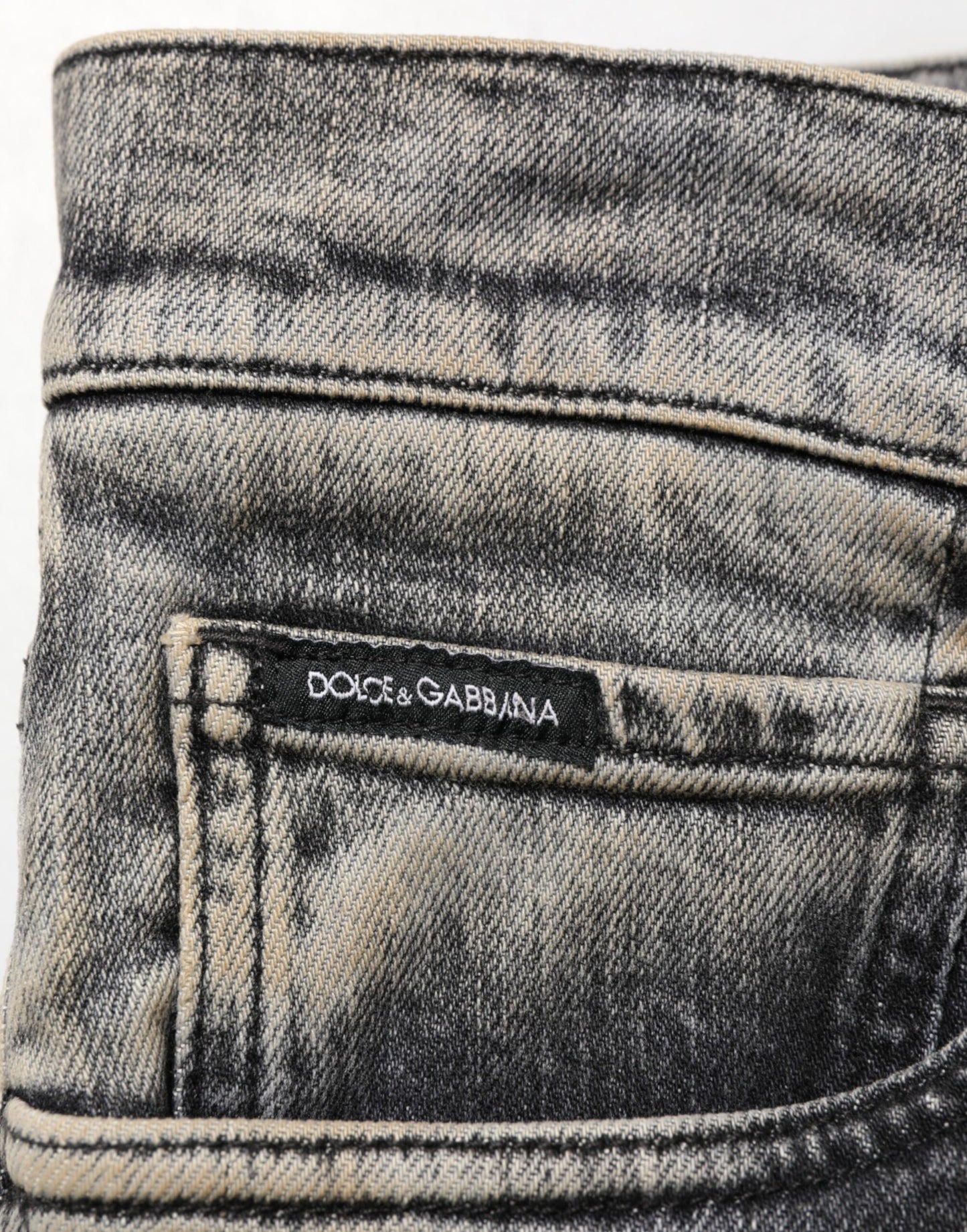 Dolce &amp; Gabbana Graue Slim Fit-Jeans aus Baumwollstretch für Herren