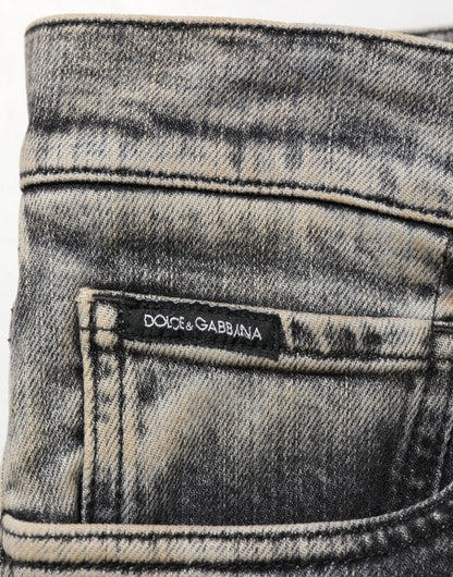 Dolce &amp; Gabbana Graue Slim Fit-Jeans aus Baumwollstretch für Herren