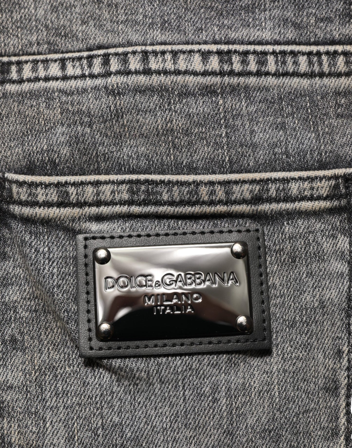 Dolce &amp; Gabbana Graue Slim Fit-Jeans aus Baumwollstretch für Herren