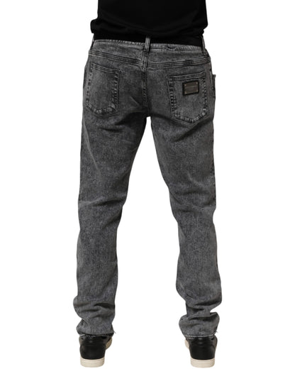 Dolce &amp; Gabbana – Graue Slim-Fit-Jeans aus Baumwolle