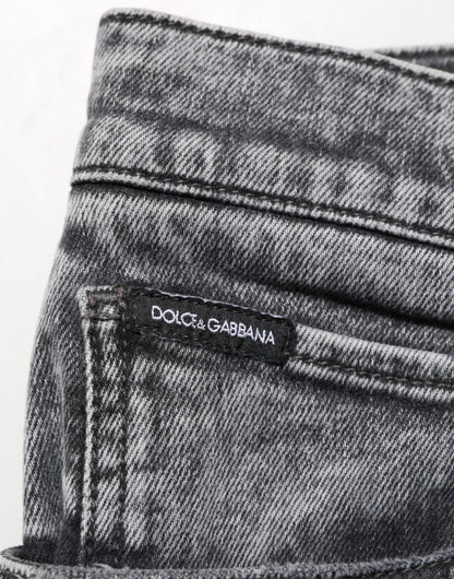 Dolce &amp; Gabbana – Graue Slim-Fit-Jeans aus Baumwolle