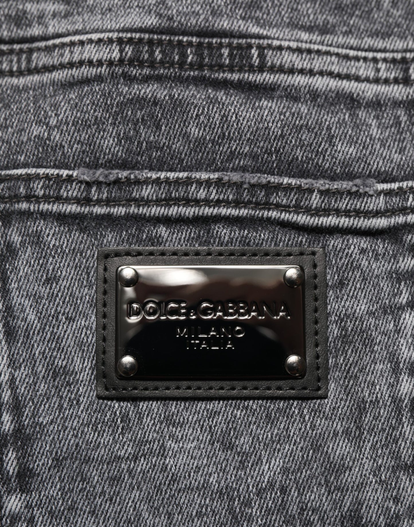 Dolce &amp; Gabbana – Graue Slim-Fit-Jeans aus Baumwolle