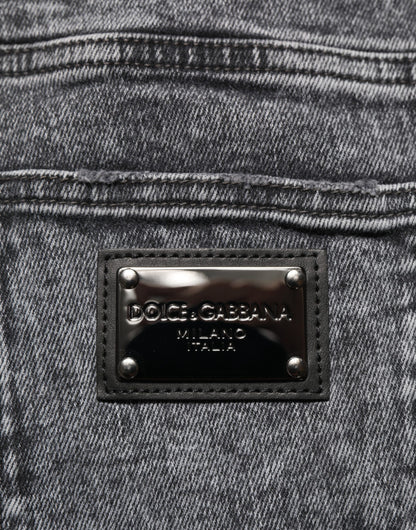 Dolce &amp; Gabbana – Graue Slim-Fit-Jeans aus Baumwolle