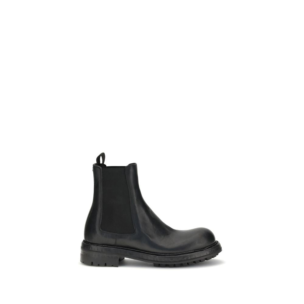 Dolce &amp; Gabbana Chelsea Boots aus schwarzem Kalbsleder (Bos Taurus)
