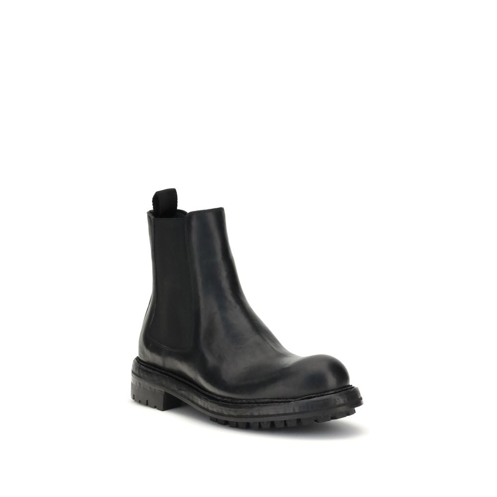 Dolce &amp; Gabbana Chelsea Boots aus schwarzem Kalbsleder (Bos Taurus)