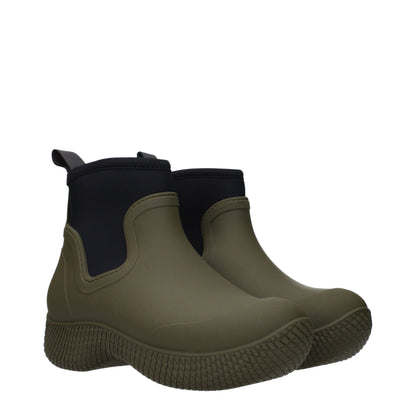 Celine Green Cotton Ankle Boots