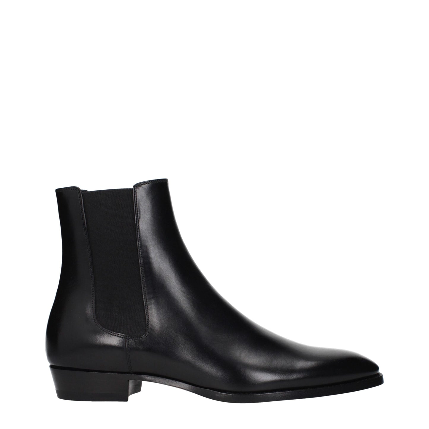 Schwarze Lederstiefeletten von Celine