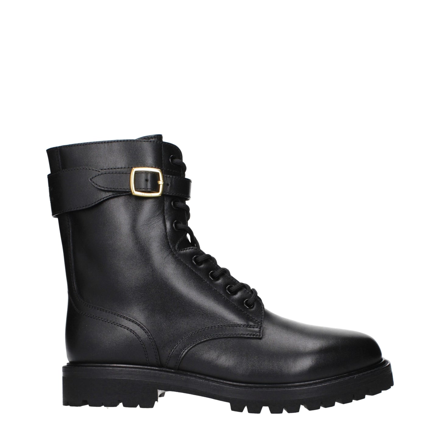 Schwarze Lederstiefeletten von Celine
