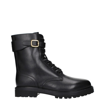 Schwarze Lederstiefeletten von Celine