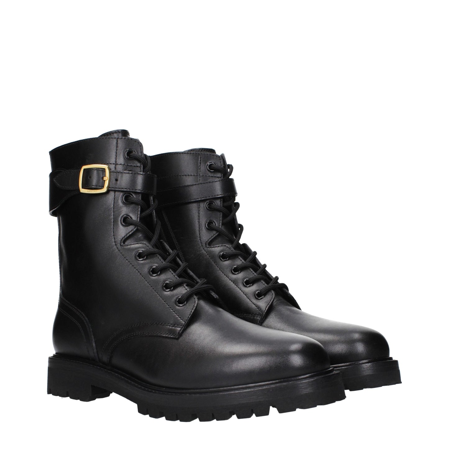 Schwarze Lederstiefeletten von Celine