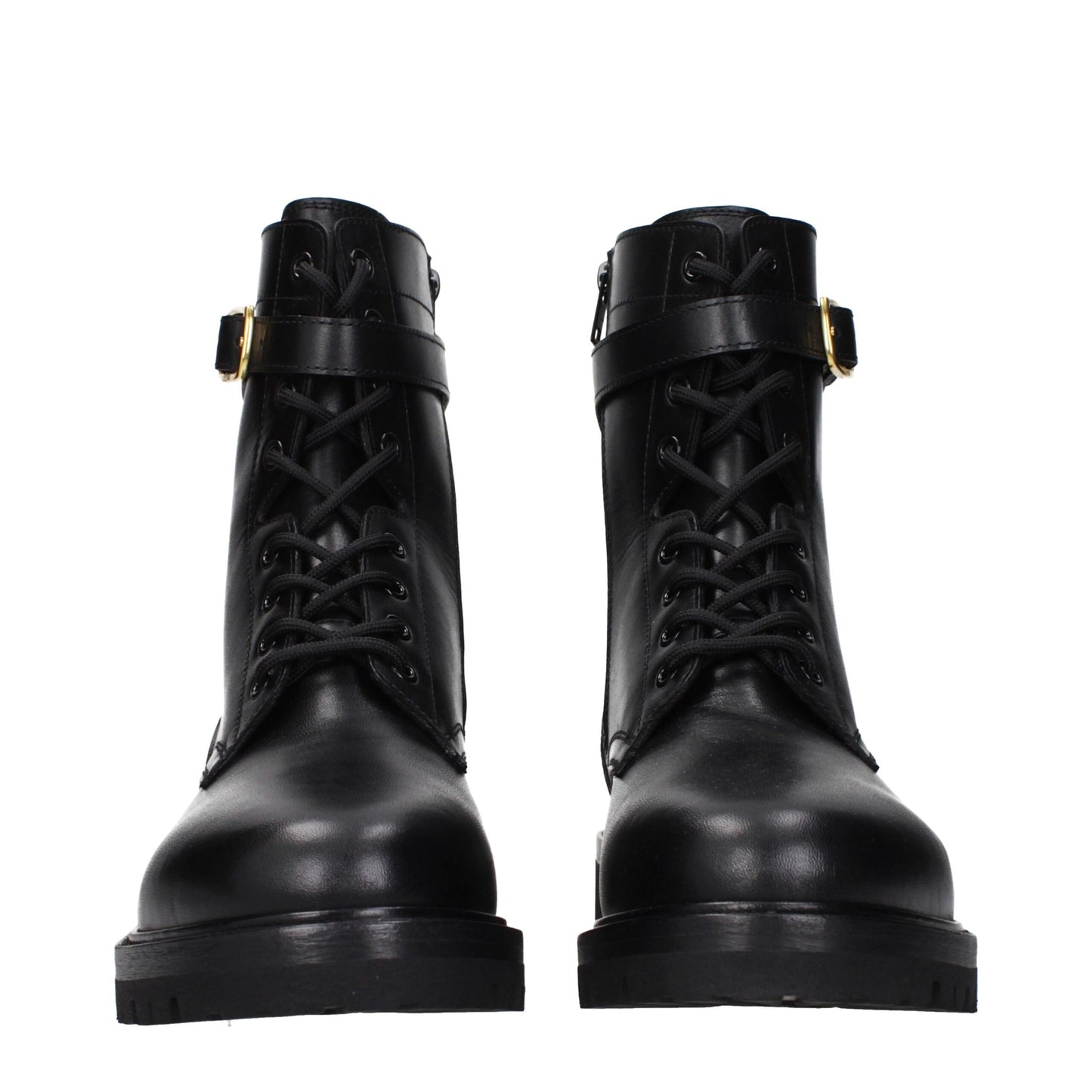 Schwarze Lederstiefeletten von Celine